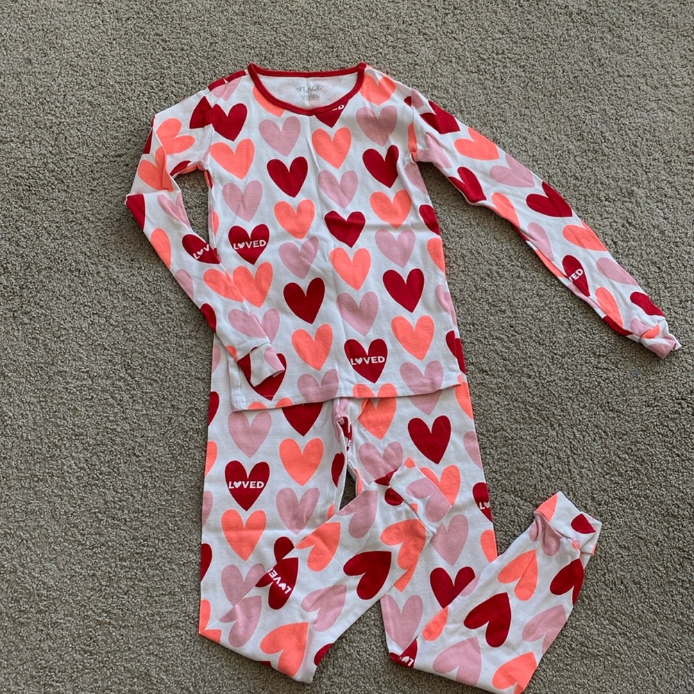 Girls size 12 heart pajamas